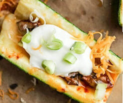 loaded zucchini skins